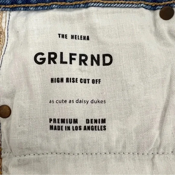GRLFRND The Helena High Rise Cut Off Jeans Shorts Newport frayed Raw hem Size 30 - Picture 11 of 12